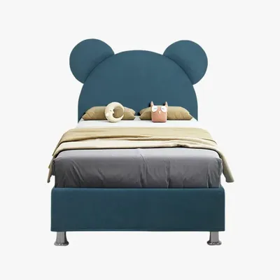 Chambres d'enfants - Teddy Bear Upholstered Bed - BLUE BEAR