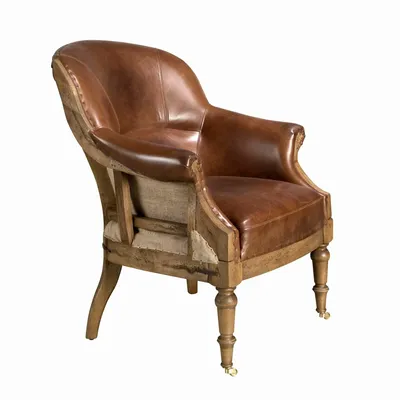 Armchairs - Cognac brown leather armchair - ANGEL CERDÁ