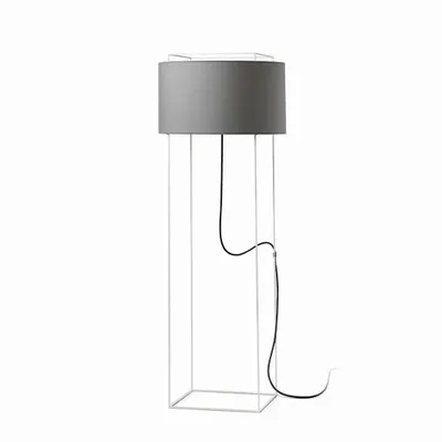 Lampadaires - LEWIT lampadaire de 120cm avec abat-jour en cotonet - LUXCAMBRA