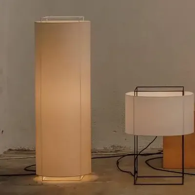 Floor lamps - LEWIT floor lamp in long version with cotonet shade - LUXCAMBRA