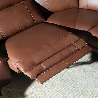 Sofas - Right chaise longue relaxation sofa in tobacco brown leather - ANGEL CERDÁ