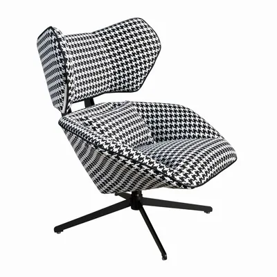 Armchairs - Fauteuil pivotant en tissu noir et blanc - ANGEL CERDÁ
