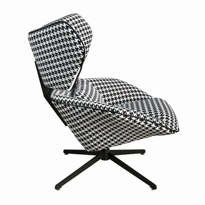Armchairs - Fauteuil pivotant en tissu noir et blanc - ANGEL CERDÁ