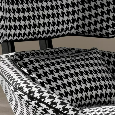Fauteuils - Black and white fabric swivel armchair - ANGEL CERDÁ