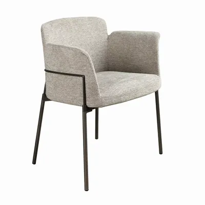 Chaises - Chaise en tissu gris - ANGEL CERDÁ