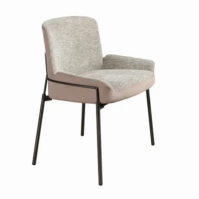 Chaises - Chaise en tissu gris et velours marron - ANGEL CERDÁ