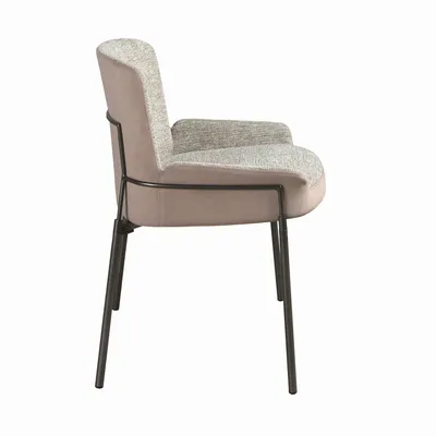 Chairs - Grey fabric and brown velvet chair - ANGEL CERDÁ