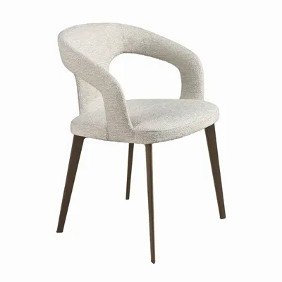 Chaises - Chaise en tissu blanc cassé - ANGEL CERDÁ