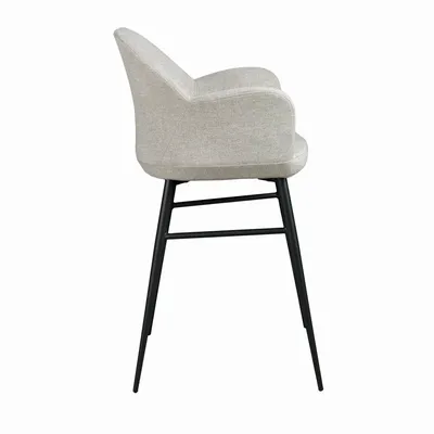 Stools - Light grey fabric stool - ANGEL CERDÁ