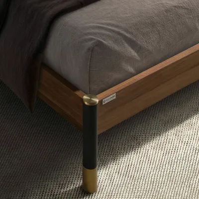 Lits - Lit en simili-cuir gris foncé - ANGEL CERDÁ