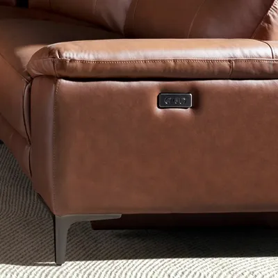 Canapés - Canapé d'angle relax gauche en cuir tabac marron - ANGEL CERDÁ