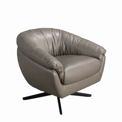 Armchairs - Grey leather swivel armchair - ANGEL CERDÁ