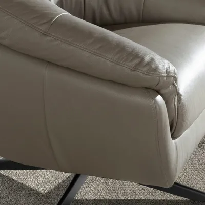 Armchairs - Grey leather swivel armchair - ANGEL CERDÁ