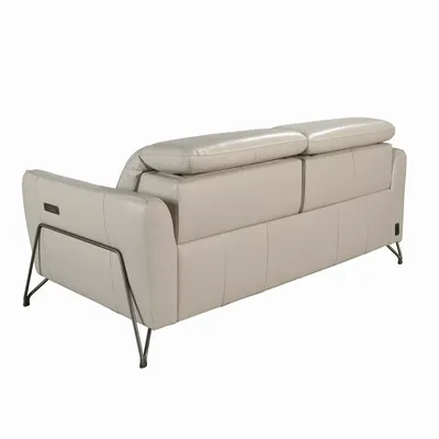 Sofas - 2 seater relaxation sofa in sand leather - ANGEL CERDÁ