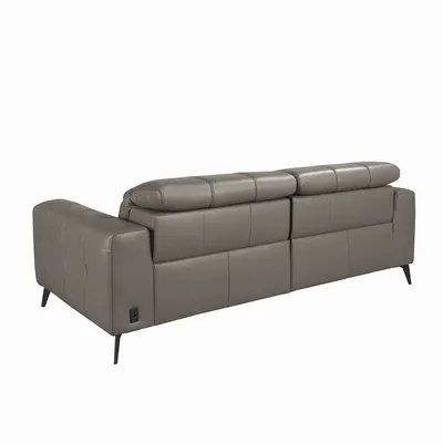 Canapés - Canapé relax 3 places en cuir gris - ANGEL CERDÁ