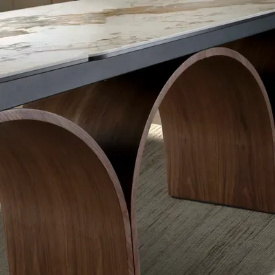 Dining Tables - Table de salle à manger rectangulaire à rallonge en marbre porcelaine - ANGEL CERDÁ