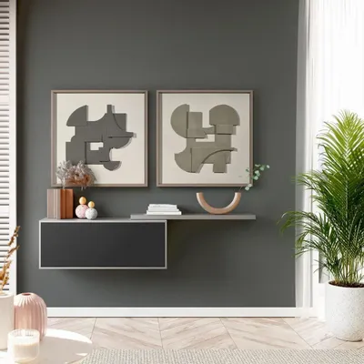 Services - 'Castle 03 Moka' - Œuvre Originale - 70x70cm. - PERSPECTIVA 10