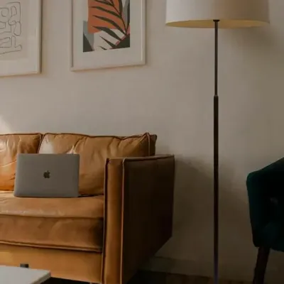 Floor lamps - NAUTIC floor lamp with white cotton or black cotton lampshade - LUXCAMBRA