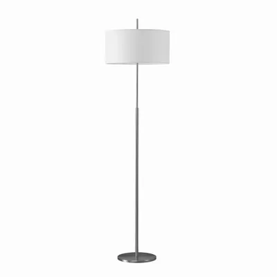 Lampadaires - NAUTIC lampadaire avec abat-jour en coton blanc ou cotonet noir - LUXCAMBRA