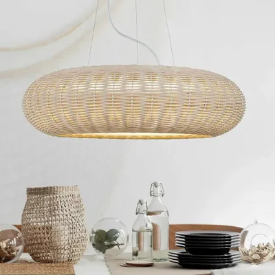 Hanging lights - NIUET hanging lamp in natural wicker of ø19.8cm, ø45cm or ø70cm - LUXCAMBRA