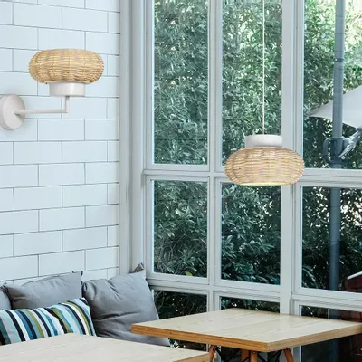 Appliques - NIUET applique murale en osier naturel - LUXCAMBRA