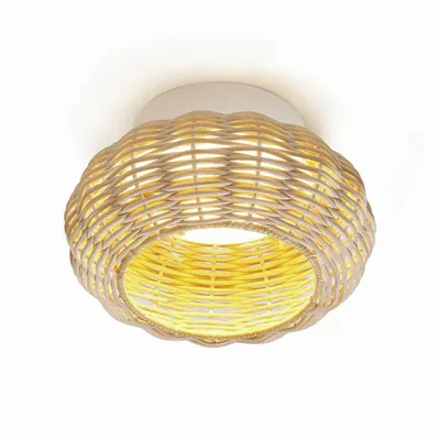 Ceiling lights - NIUET natural wicker ceiling lamp - LUXCAMBRA