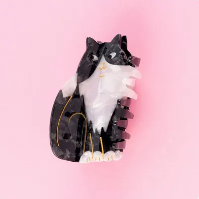 Hair accessories - Black & White Cat Hair Claw - Coucou Suzette - COUCOU SUZETTE