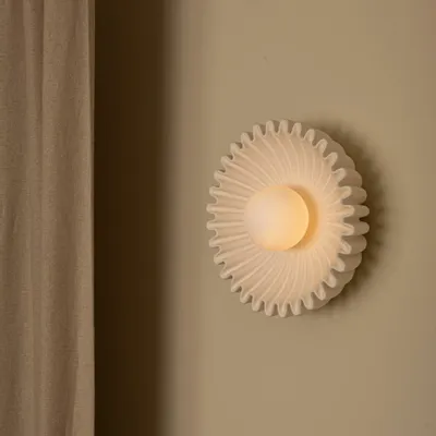 Wall lamps - Ostro Wall Light, Ecru Ceramic - SIMONE & MARCEL