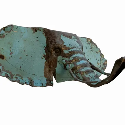 Other wall decoration - Recycled Metal Elephant Trophy Sculpture For Wall - TERRE SAUVAGE