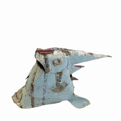 Outdoor decorative accessories - Recycled Metal Sculpture Rhinoceros Trophy For Wall 30x17.5cm - TERRE SAUVAGE