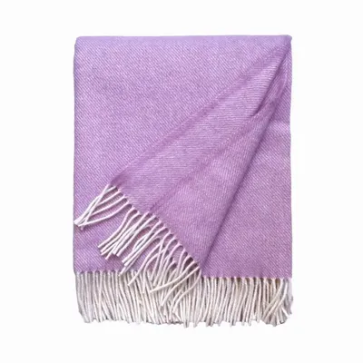 Plaids - Plaid couverture en laine, Uni Rose - WOOL ONLY BY JOWOLLINA