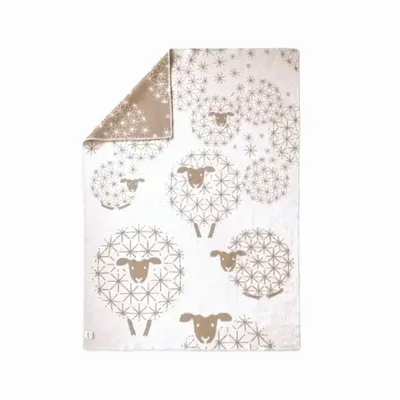 Throw blankets - Wool blanket plaid, Sheep Dandelion Cacao - WOOL ONLY BY JOWOLLINA