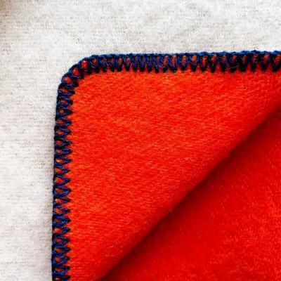 Throw blankets - Wool blanket plaid, Neon Orange - WOOL ONLY BY JOWOLLINA