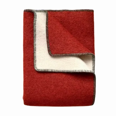 Plaids - Plaid couverture en laine, Brique - WOOL ONLY BY JOWOLLINA