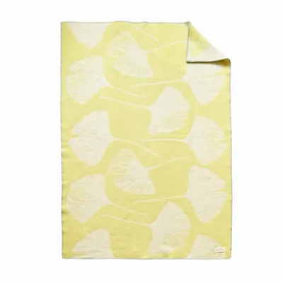 Throw blankets - Wool blanket plaid, Ginkgo Vintage Lemon - WOOL ONLY BY JOWOLLINA