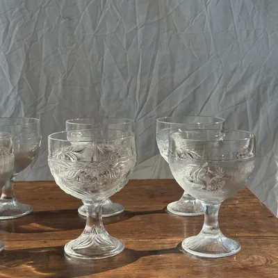 Installation accessories - 5 vintage fruit patterned glass ice cream cups - OFFICE OBJETS