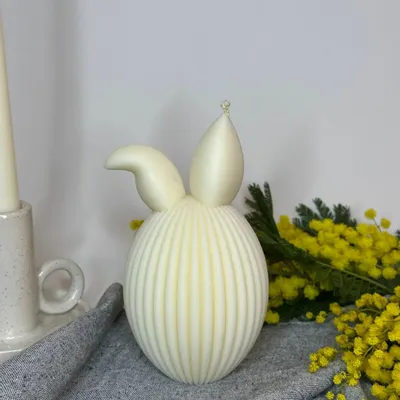Candles - Handcrafted Soy Wax Candle – Bunny & Textured Egg | Minimalist Easter - QUIET