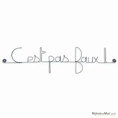 Autres décorations murales - "C'est pas faux !" en fil de fer - Déco Série Kaamelott - BIJOUX DE MUR