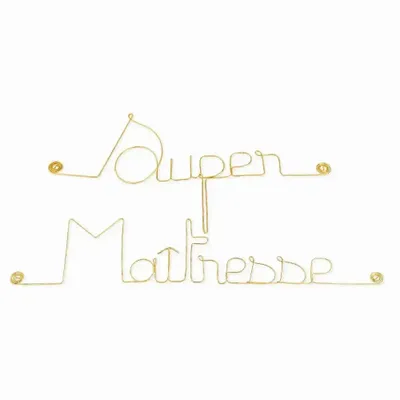 Autres décorations murales - Cadeau de fin d'année scolaire " Super Maîtresse " - Laiton - BIJOUX DE MUR