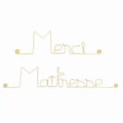 Other wall decoration - End of school year gift "Thank you teacher" - Brass - BIJOUX DE MUR