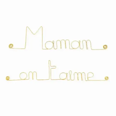 Autres décorations murales - Cadeau Fête des mères "Maman on t'aime" - Laiton Doré - BIJOUX DE MUR