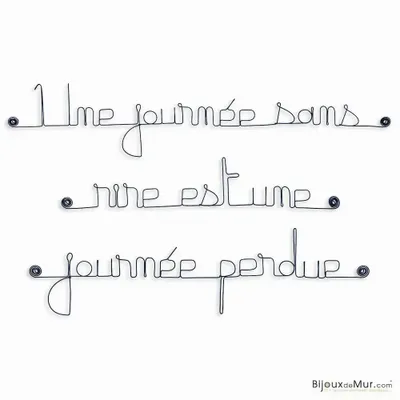 Other wall decoration - Wire quote: Charlie Chaplin - BIJOUX DE MUR