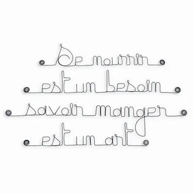 Autres décorations murales - Citation en fil de fer sur l'art de manger - BIJOUX DE MUR