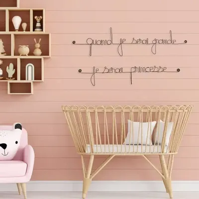Other wall decoration - Metal quote "When I grow up, I'll be a princess" - BIJOUX DE MUR