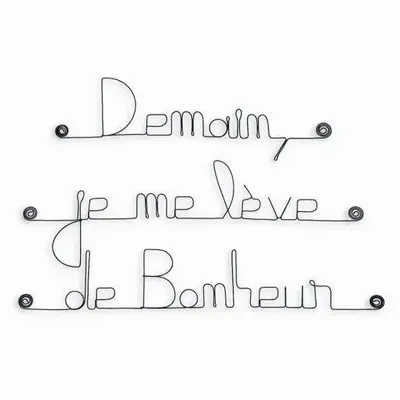 Children's decorative items - Wall Quote\" Tomorrow I will wake up happy\ " - BIJOUX DE MUR