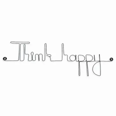Autres décorations murales - Déco métal " Think happy " - à punaiser - BIJOUX DE MUR