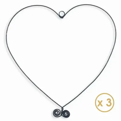 Other wall decoration - Wire wall decoration "Trio Large Hearts" (set of 3) - BIJOUX DE MUR