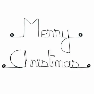 Autres décorations murales - Déco Noel en fil de fer : " Merry christmas " - BIJOUX DE MUR