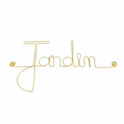 Autres décorations murales - Décoration Murale - Mot en fil de Laiton Doré " Jardin " - BIJOUX DE MUR