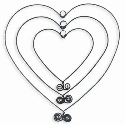Other wall decoration - Trio of Variegated Hearts wire wall decoration - BIJOUX DE MUR
